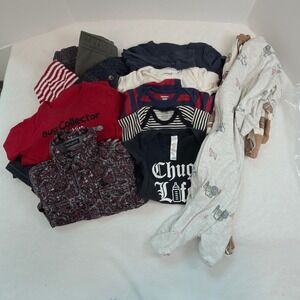 Mixed Brand Baby Boy Clothing Lot 6-9M Multicolor 13 Outfits Sleepers Set